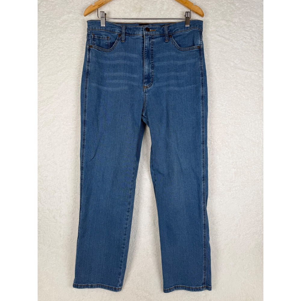 Scoop Stovepipe Jeans Women 14 Blue High Rise Straight Leg Denim 30230189-E94